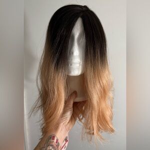 Beautiful Lace front Rose gold blonde and dark ombré wig
